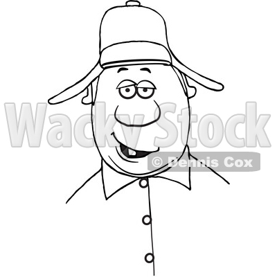 Cartoon Black and White Redneck Hillbilly Man © djart #1806647
