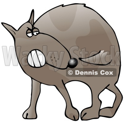 Clipart Illustration of a Crazy Dog Running Around In Circules, 