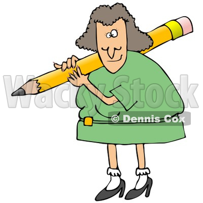 Pencil Dress on Dress  Carrying A Giant Yellow Pencil On Her Shoulder  Grading Student