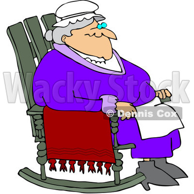 Royalty-Free (RF) Clipart Illustration of a Relaxed Old Woman Sitting In A Rocking Chair © djart #209482