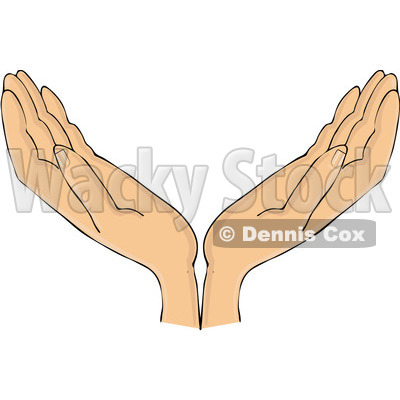 Royalty-Free (RF) Clipart Illustration of a Pair Of Open Hands by Dennis Cox