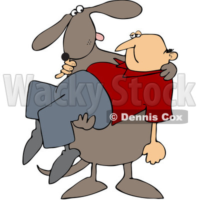 Royalty-Free (RF) Clipart Illustration of a Big Dog Carrying A Man © djart #223734
