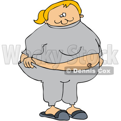 Royalty-Free (RF) Clipart Illustration of a Fat Woman Wearing Gray Sweats © djart #229152