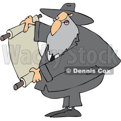 Royalty-Free (RF) Clipart Illustration of a Rabbi Man Reading A Scroll © djart #231457