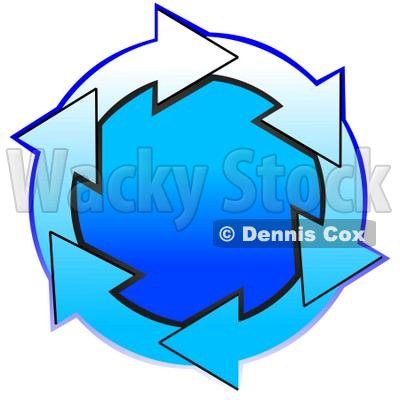 Clipart Illustration of a Circle Of Gradient Blue And White Arrows Around A Gradient Blue Center © djart #28759