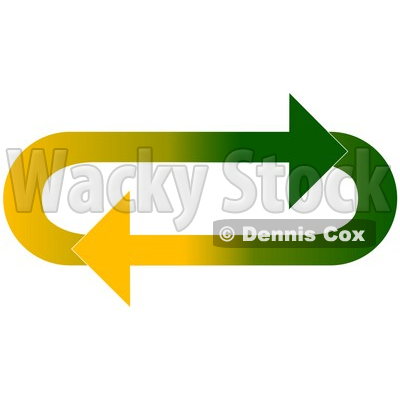 Clipart Illustration of an Oval Of Gradient Green And Yellow Arrows Moving In A Clockwise Motion © djart #28784