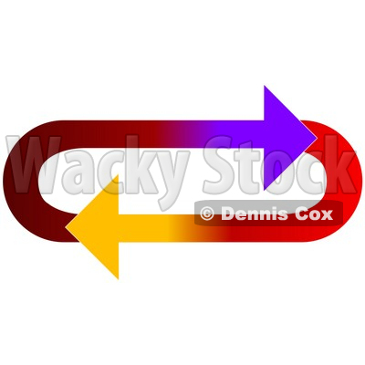 Clipart Illustration of an Oval Of Gradient Purple, Red, And Yellow Arrows Moving In A Clockwise Motion © djart #28787