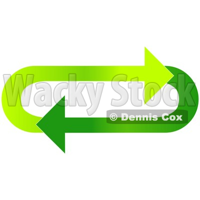 Clipart Illustration of an Oval Of Gradient Light And Dark Green Arrows 