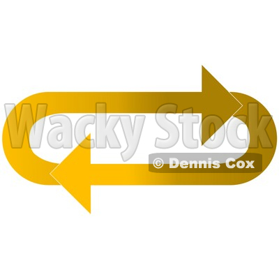 Clipart Illustration of an Oval Of Gradient Light And Dark Yellow Arrows Moving In A Clockwise Motion © djart #28797