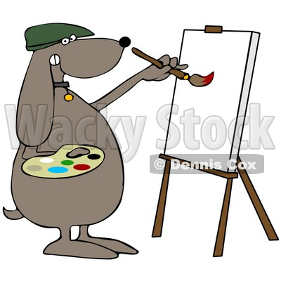 artist painting picture. Brown Dog Artist Painting