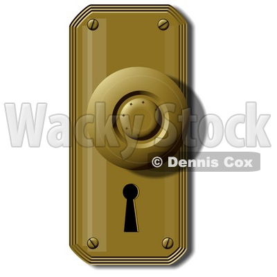 Clipart Illustration of a Door Knob And Skeleton Keyhole © djart #37001