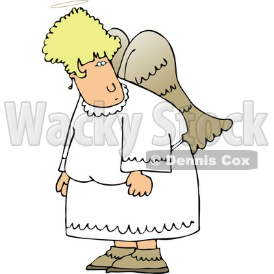 Angel with Wings Looking at Something Clipart © djart #4107