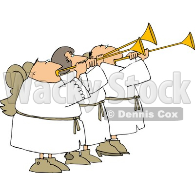 Three Angels Blowing Horns Clipart by Dennis Cox