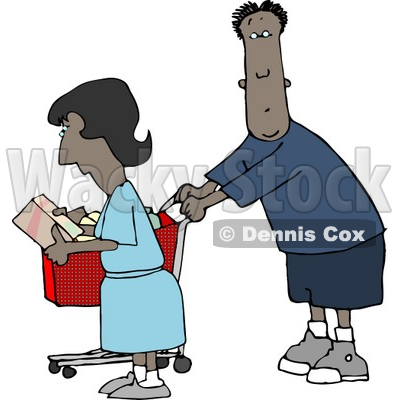 clip art woman shopping. Ethnic Man and Woman Shopping