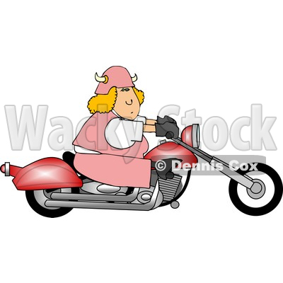 Female Biker Riding a Motorcycle Clipart © djart #4197