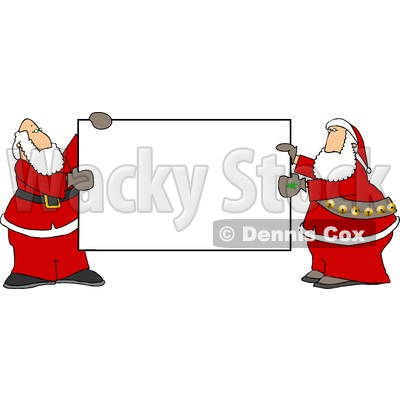 Two Santa's Holding a Blank Sign Clipart © djart #4221