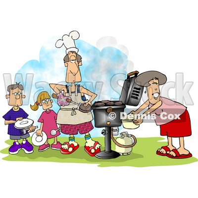 clipart family of 4. Family BBQ Clipart