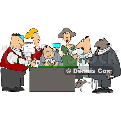 Casino Gamblers Playing Poker Game Clipart Y Dennis Cox #4266