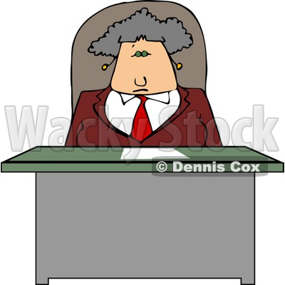 Business Woman Sitting Behind Her Desk Clipart © djart #4293