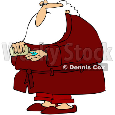 Royalty-Free (RF) Clipart Illustration of Santa Taking Pills © djart #433483