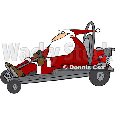Royalty-Free (RF) Clipart Illustration of Santa Operating A Go Kart © djart #434251