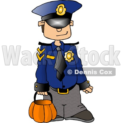 Boy Wearing a Police Officer Costume On Halloween Clipart © djart #4346