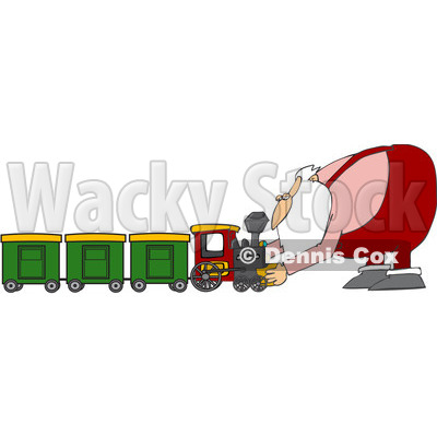 Royalty-Free (RF) Clipart Illustration of Santa Assembling A Toy Train © djart #435837
