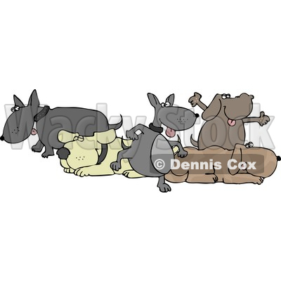 Group Of Five Dogs Clipart © djart #4362