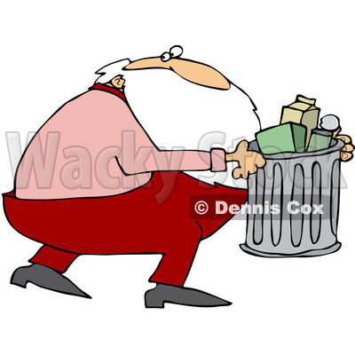 Royalty-Free (RF) Clipart Illustration of Santa Taking Out The Trash © djart #436808
