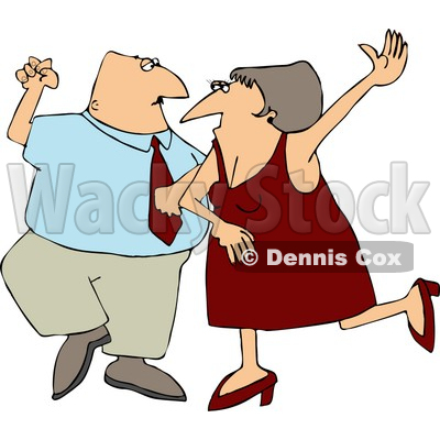 Man and Woman, Husband and Wife Dancing Together On a Dance Floor Clipart
