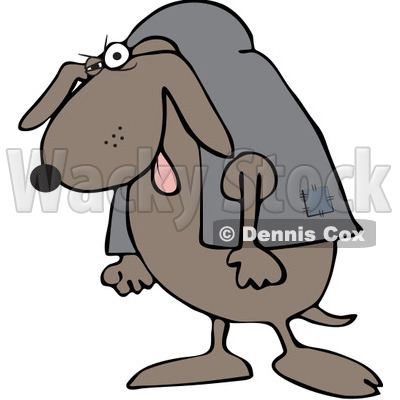 Royalty-Free (RF) Clip Art Illustration of a Hunchback Dog © djart #442584