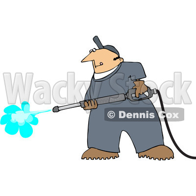 Royalty-Free (RF) Clip Art Illustration of a Pressure Washer Man © djart #442598