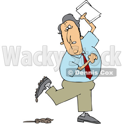 Royalty-Free (RF) Clip Art Illustration of a Businessman Stepping In Dog Poop © djart #442604