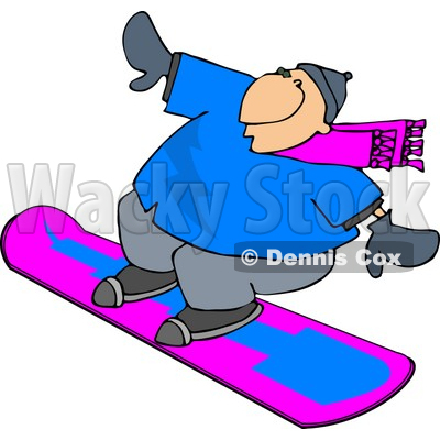  Down a Hill Covered with Snow During the Winter Season Clipart