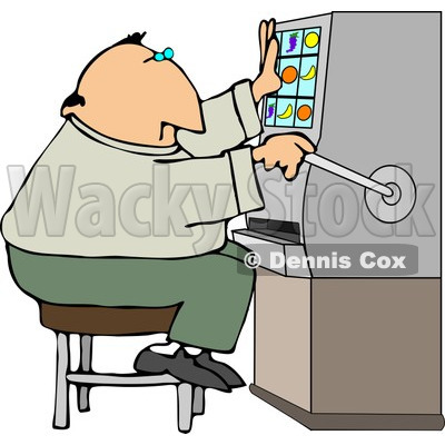 Playing the Slot Machine in a Casino Clipart Y Dennis Cox #4442