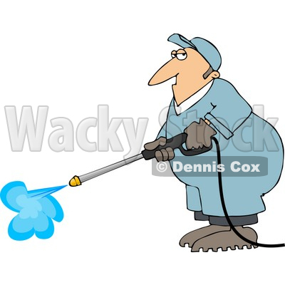 Male Worker Cleaning with a Professional Pressure Washer Clipart © djart #4447