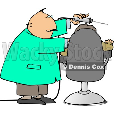 Dentist Using Big Drill On Patient's Teeth Clipart © djart #4466