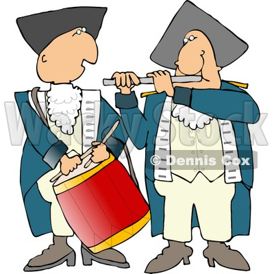 American Revolutionary War Drummer and Flute Player Clipart © djart #4497