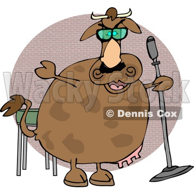 Cow Doing Stand-up Comedy Clipart © djart #4508