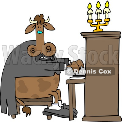 Cow Pianist Playing a Piano Clipart © djart #4511