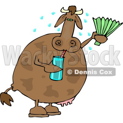 hot weather clip art. Hot Cow Drinking Water and