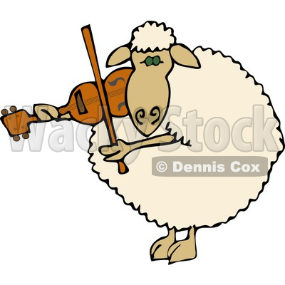 Anthropomorphic Sheep Violinist Playing a Violin Clipart © djart #4574