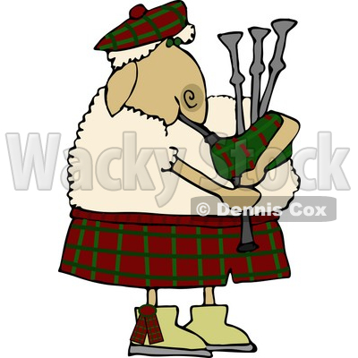 Scottish Anthropomorphic Sheep Playing a Bagpipe Clipart © djart #4580