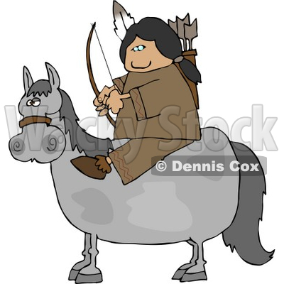 Male Indian Sitting On a Horse with Bow an Arrow Clipart © djart #4620
