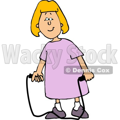 girl image clipart. Happy Girl with a Jump Rope Clipart by Dennis Cox