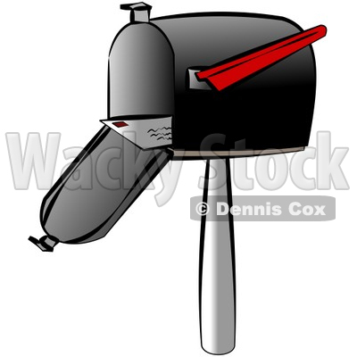 Letter Being Mailed Out Through a Standard Household Mailbox Clipart © djart #4669