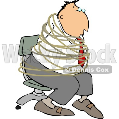 Hostage Businessman Tied with Rope to a Chair Clipart © djart #4676