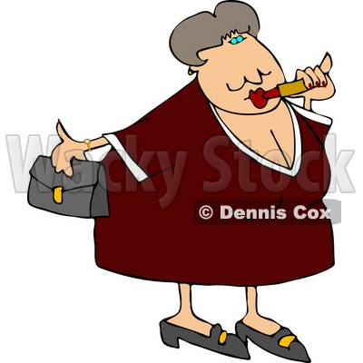 Obese Woman Putting On Lipstick and Going Out On a Blind Date Clipart © djart #4690