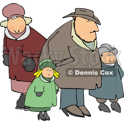 Family Going Out Together During the Winter Season Clipart © djart #4710
