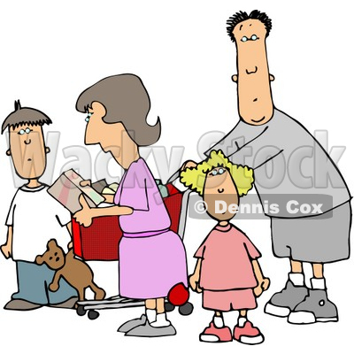 Family Grocery Shopping Together Clipart © djart #4711